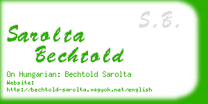 sarolta bechtold business card